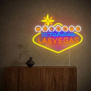 Tùy chỉnh Chào mừng bạn đến tuyệt vời Las Vegas <span class=keywords><strong>Led</strong></span> Neon dấu hiệu bảng Acrylic Logo đèn Neon cho khách sạn thể thao bia chiếu sáng đèn <span class=keywords><strong>LED</strong></span> - Product Image 4