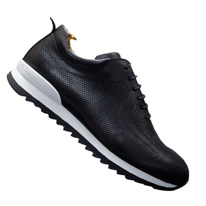 Chaussures décontractées pour hommes en cuir 2026 à enfiler, avec motif gaufré et semelle épaisse, collection automne - Product Image 1