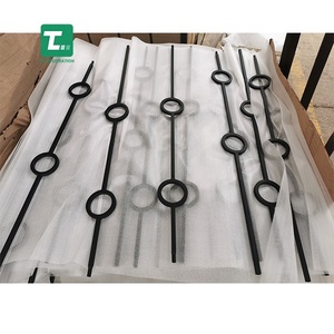 TL Double Circle, Balustres de escalier tubulaires <span class=keywords><strong>en</strong></span> <span class=keywords><strong>fer</strong></span> <span class=keywords><strong>forgé</strong></span>, design moderne, résistants à la rouille, thermolaqués noir, pour main courante - Product Image 3