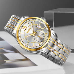 Men's round chronograph <b>watch</b> Luxury stainless steel wristwatch 30M waterproof quartz <b>watch</b> - Product Image 1