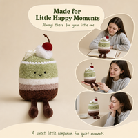 Porte-clés en peluche Kawaii Gâteau aux matcha en couches avec cerise, jouet en peluche doux en forme de dessert, cadeau