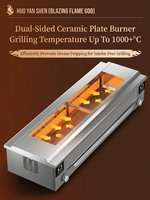 Machine à griller les kebabs au gaz automatique professionnelle PXB120-2-22 avec chauffage zoné, barbecue industriel en acier inoxydable sans fumée