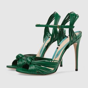 Woven Braid Open Toe Mules Trending Lace up Fashion Lady <b>Shoes</b> Strappy Sepatu Heels for Women - Product Image 2