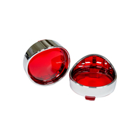 Kit de lentilles de clignotants avec cadre chromé KS17-036 compatible avec Harley-Davidson 60x60mm