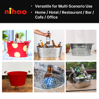 NIHAO 3L 10L 15L Bacs à glace ovales en acier galvanisé, bacs à boissons personnalisables pour bars commerciaux