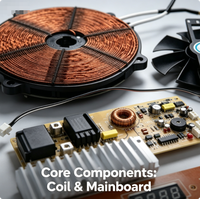 Kit complet de pièces SKD pour cuisinière à induction : Bobine, ventilateur, carte mère, panneau de commande, capteurs pour assemblage DIY et réparation d'appareils