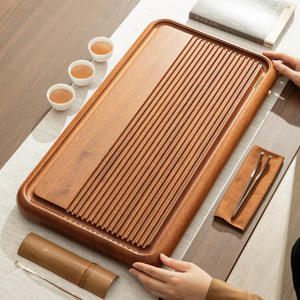 Bandejas de té de madera maciza de palisandro, bandejas de té sencillas para el hogar, bandejas de madera para servir té y pequeñas mesas de té están disponibles en stock. - Product Image 1