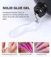 Robifel Gel de colle à ongles solide sans HEMA à séchage rapide sans bulles pour strass ongles à presser et conseils végétaliens