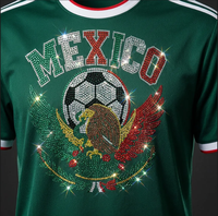 Transfert de strass pour ballon de football Mexique, design personnalisé