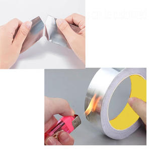 Ruban adhésif en aluminium pour l'étanchéité des systèmes CVC, résistant <span class=keywords><strong>à</strong></span> la chaleur 260°C, anti-humidité, forte adhérence, applications de masquage industriel, 0,05 mm - Product Image 3