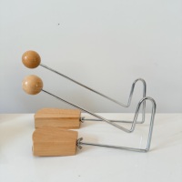 Wooden Vibraslap Percussion Instrument Orff Music Teaching Aid Rhythm Clacker for Kids