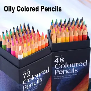 Professional 72 Colors Oily Colored Pencils Hexagon Wooden Handle Set Artist Painting Drawing Sketch Art Design