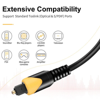 Câble audio optique numérique Toslink 5,0 mm avec gaine en PVC et coque métallique 1M, 2M, 3M ou 5M pour enceintes et moniteurs