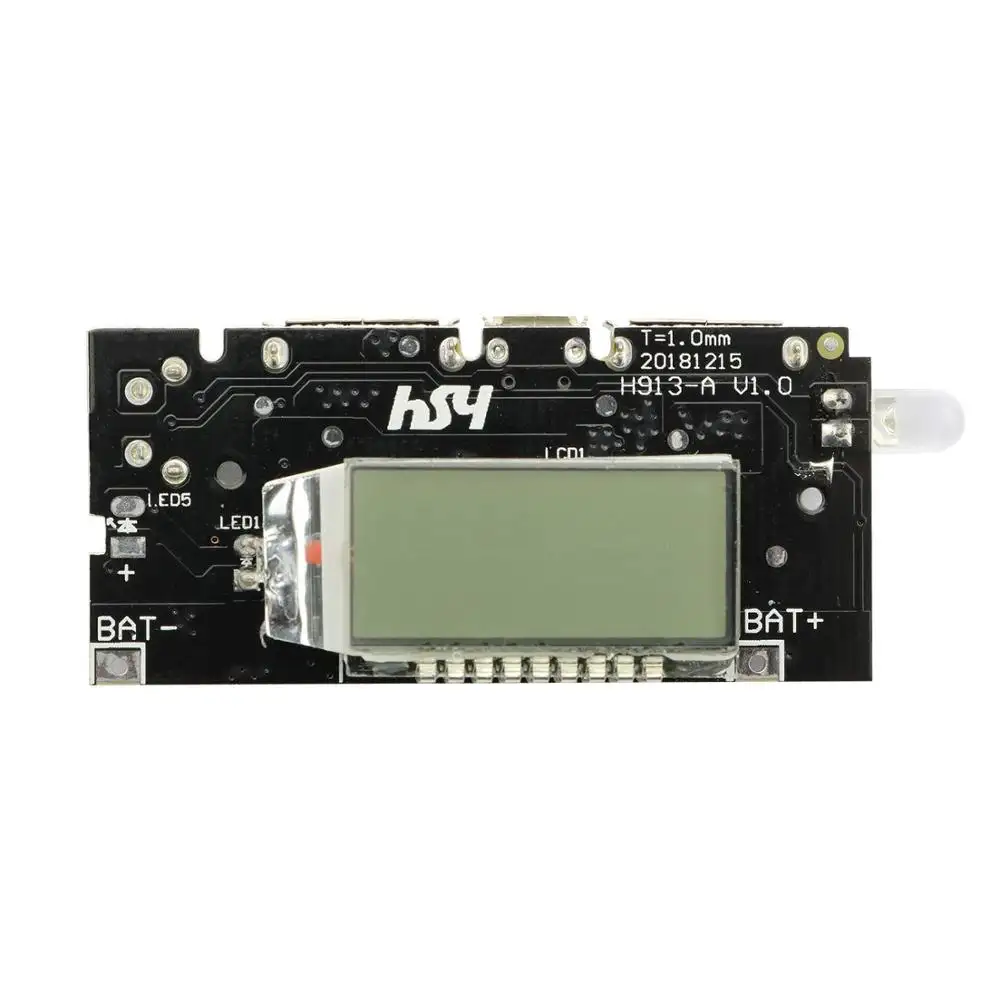 듀얼 USB 18650 배터리 충전기 PCB 전원 모듈 5V 1A 2.1A 모바일 전원 은행 액세서리 전화 DIY LED LCD 모듈 보드