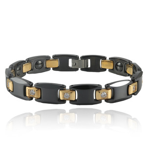 Diamond <b>Bracelet</b> Two Tone Black <b>Baguette</b> Cut Unisex Everyday Wear - Product Image 4