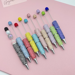 L B7035水钻条纹钻石奢华珠笔笔笔芯黑色墨水光滑书写圆珠笔促销活动 - Product Image 3