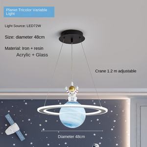 Wandering Earth-Themed Iron Hanging Light Planet Chandelier para dormitorios de niños Red Star Net Design para niños niñas AC Middle - Product Image 6