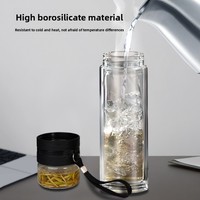 Bouteille d'eau en verre borosilicate haute résistance, séparation thé/eau, anti-explosion, résistante aux hautes températures, isolation portable