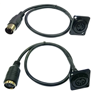 Pannello nero tipo D montaggio DIN <span class=keywords><strong>5</strong></span> PIN femmina a femmina cavo adattatore Audio per tastiera sintetizzatore elettrico pianoforte MIDI chitarra - Product Image 1