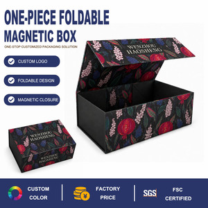 Scatola Rigida Magnetica Nera Personalizzata con Motivo Stampato per Abbigliamento e Confezioni Regalo - Product Image 1