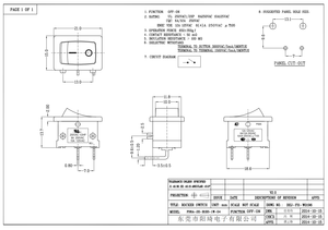 Nouveau produit 8A 250V SPST 3 broches PCB matériel Mini interrupteur à bascule avec I/O coin curseur deux aiguilles pliées allongées interrupteur d'alimentation - Product Image 6