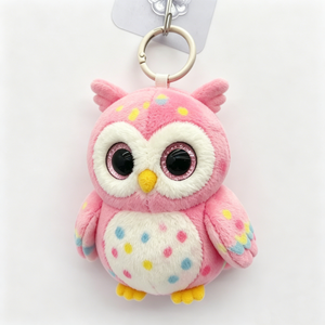 Llavero de Peluche de Búho Rosa Personalizado con Puntos Coloridos, Animal de Peluche Suave Relleno de Algodón PP, para Halloween, Niños y Niñas, 11CM-30CM - Product Image 3