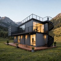Bâtiment modulaire contemporain en conteneurs pour l'habitation familiale et les vacances