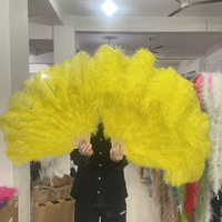 Gelbe große Straußen feder Fans Flauschige Performance Dance Folding Hand ventilator Verschiedene Stile Party Requisiten Stage Show Requisiten Fan