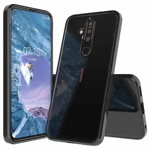 Trong suốt đối với Nokia 7 cộng với Bumper trường hợp điện thoại 7 cộng với Acrylic rõ ràng trở lại covone caseser chống sốc capa mềm TPU Silicone khung