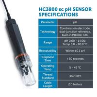 HC3800 sc Sensor pH Digital Presisi Tinggi dengan Kompensasi Suhu Pt1000 Terintegrasi untuk Pemantauan Kualitas Air
