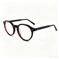 Lunettes optiques anti-lumière bleue de style TikTok, en acétate, avec rivets, unisexes, rondes, écaille de tortue, légères