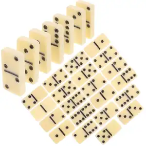 Professionnel Double Six Dominos Ivoire Double 6 Dominos Blocs 28pcs Ensemble de jeu de dominos en mélamine