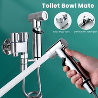 Ensemble de pistolet de pulvérisation pour bidet haute pression avec vanne inverseur bidirectionnelle, pulvérisateur de toilette mural portatif en acier inoxydable avec noyau de valve en céramique