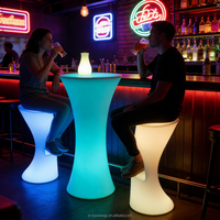 Comptoir de bar à cocktails mobile lumineux, décoration pour fête, mariage, événement, lumière LED portable, alimentation solaire, table de bar à cocktails LED