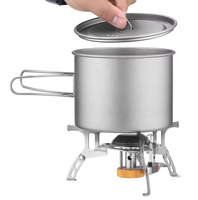 Ensemble de casseroles et de poêles de camping en alliage d'aluminium et acier inoxydable et titane
