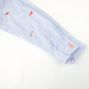 Neu eingetroffene Damen-Crop-Shirts mit Stickerei und Streifen, lange Ärmel - Product Image 6