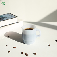 Jade Weiße Kaffeetassen Einwandige Glas-Sublimationstassen 350ML Kaffee-Glastassen mit Henkel Hitzebeständige Glastassen