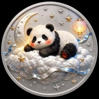 Pièce de monnaie commémorative en cuivre fin plaqué argent de 1 oz, animaux fantastiques, relief 3D, pièce de monnaie en métal de collection