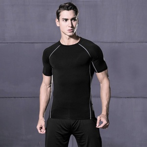 <span class=keywords><strong>Camiseta</strong></span> Deportiva de Jersey Sólido para Hombre con Logotipo Personalizado, <span class=keywords><strong>Camiseta</strong></span> Deportiva para Gimnasio, Entrenamiento, Correr, Casual, Transpirable, Ajustada, de Secado Rápido - Product Image 4
