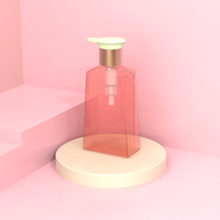 Bouteille carrée transparente en PETG de 280 ml pour gel douche et désinfectant pour les mains, démaquillant, cosmétiques, bouteille en plastique