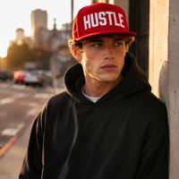 Casquette Snapback Unisexe Formelle 5 Panneaux en Sergé de Coton Structuré avec Broderie 3D en Relief Personnalisée Rouge Promotionnelle en Gros MOQ 20