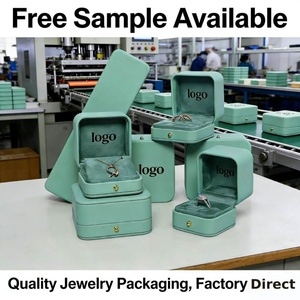 Suede Elegant Jewelry Storage <b>Box</b> Premium Green Velvet Lining Jewelry <b>Box</b> Custom logo Jewelry <b>Box</b> and Bag Set Green - Product Image 2