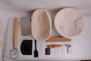 Sourdough Bread Kit 2 Basket Covers Metal Scraper Plastic Scraper Scoring Lame 5 Blades and Case <b>Baking</b> Kit - Product Image 4