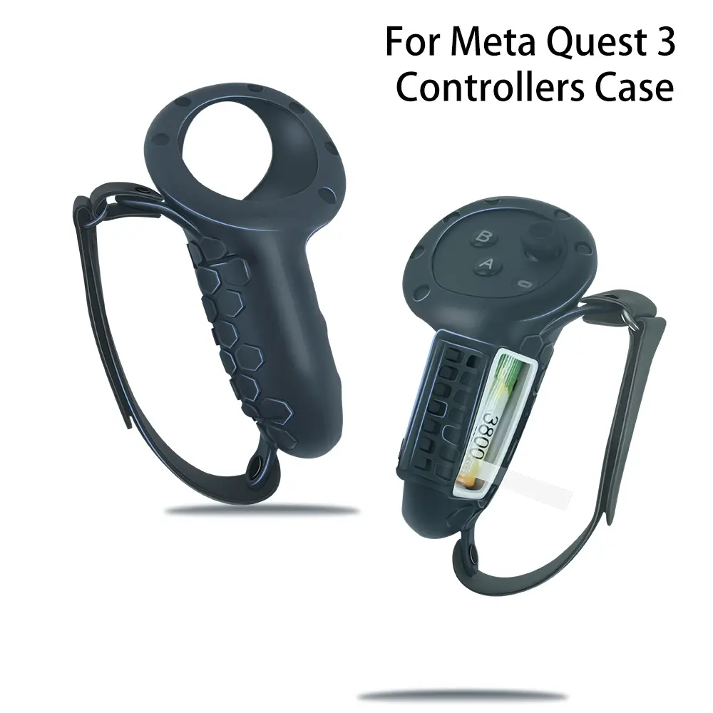 Meta Quest 3 VRヘッドセットリムーバブルバッテリーコントローラーケース用シリコン保護カバーケースコントローラーグリップカバー