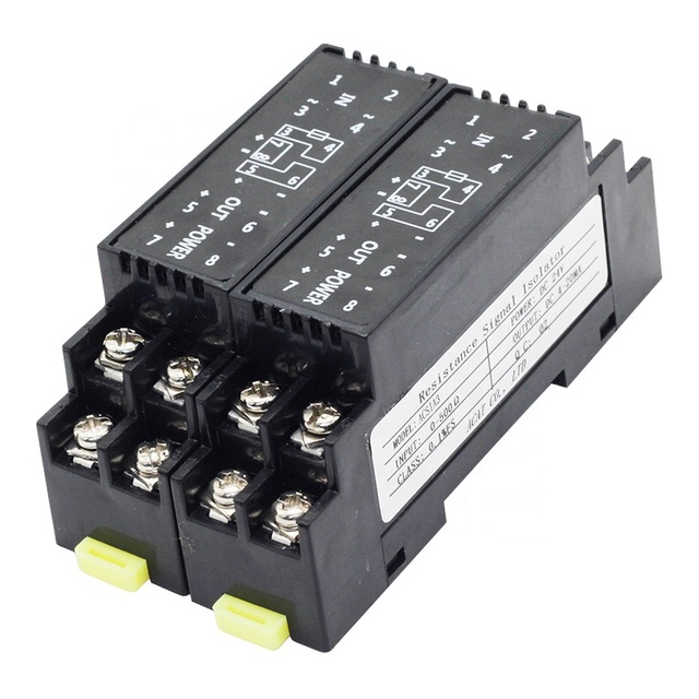 High Precision 0-500ohm Resistance Acquisition Module 4-20mA Analog Output 35mm DIN Rail Resistance Signal Isolated Converter