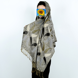 Thanh lịch thiết kế hoa Viscose dài khăn và hoa điều khăn choàng cho phụ nữ với <span class=keywords><strong>argyle</strong></span> mô hình - Product Image 2