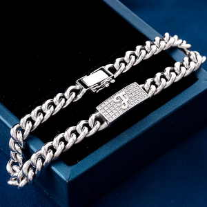Custom 925 Sterling Silver 6mm Cuban Link Bracelet for <b>Men</b> Moissanite Diamond Gold Plating Hip Hop Chain Link Jewelry Gift - Product Image 1