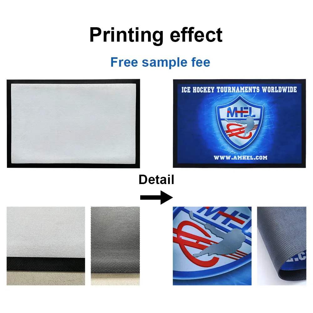 Borracha Tapete do Assoalho Capacho Tapetes de Banho de Sublimação em branco para Impressão Por Sublimação