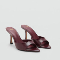 Mules d'été MNG pour femmes 2026 – Talon aiguille 8 cm, bout ouvert, à enfiler, à bride unique, tendance, pour l'extérieur