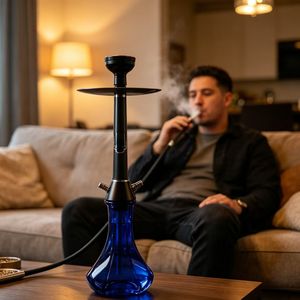 Chicha portable de luxe moderne, ensemble complet en verre avec technique miroir, accessoires de voiture en acier inoxydable - Product Image 2
